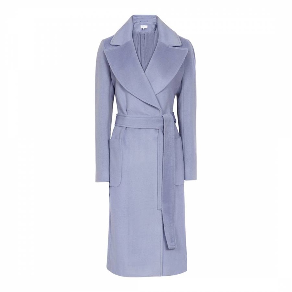ISO LARGER SIZE - Reiss Coat, blue gray | Faris, wool belted